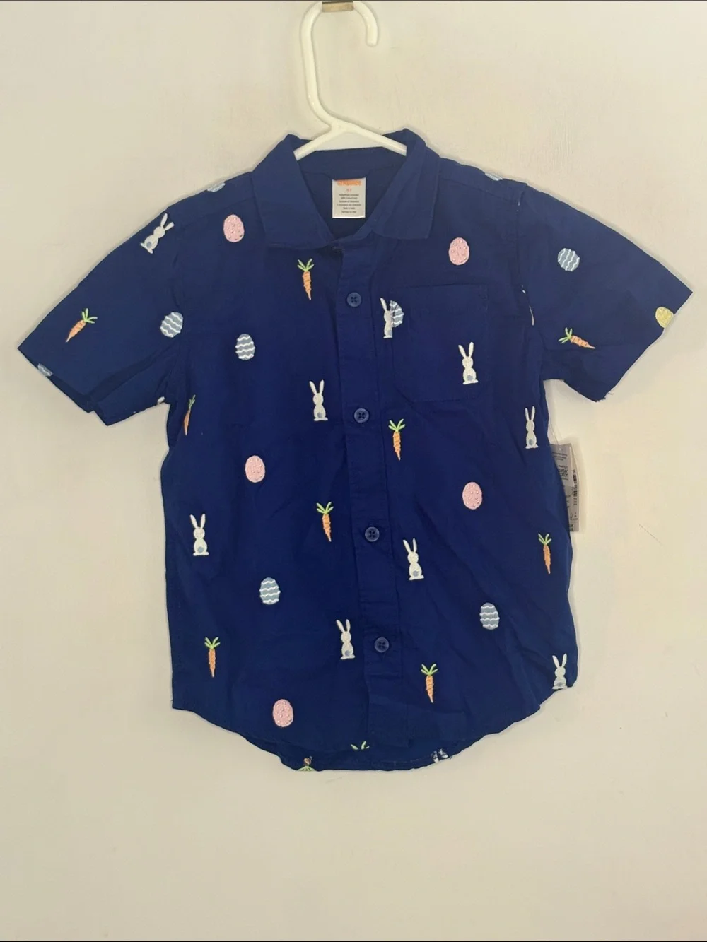 Gymboree blue Easter embroidered short sleeve shirt & matching pants Size 4T